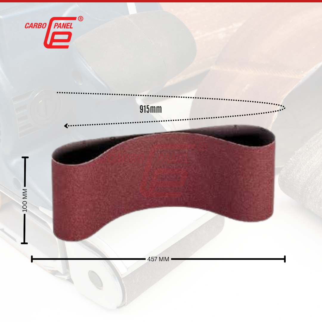 Carbo Panel Sanding Belt 100 x 915mm (4"x36")(Pack of 5pcs) Sander Belt for Wood and Metal P40-P1000