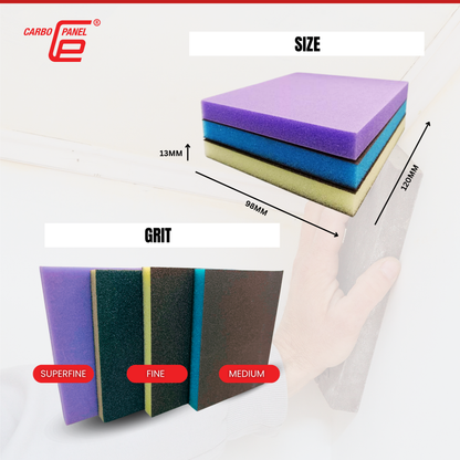 Carbo Panel Sanding Sponge Best For Edges & Flats Coarse / Medium/ Fine