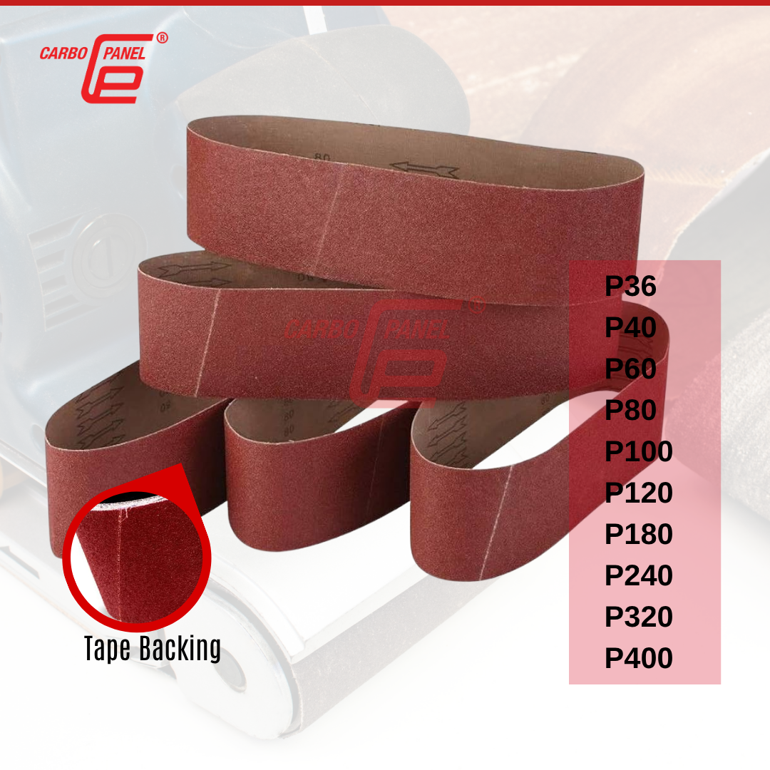 Carbo Panel Sanding Belt 100 x 915mm (4"x36")(Pack of 5pcs) Sander Belt for Wood and Metal P40-P1000